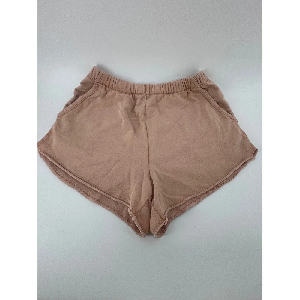 Aerie Soft Lounge Shorts Pink Tan Elastic Waist Relaxed Fit Size S‎